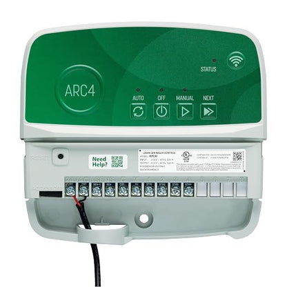Rain Bird ARC4 App-Based Indoor Smart Irrigation WiFi Timer/Controller, 4-Zone/Station, EPA WaterSense Certified, Compatible with Alexa, Indoor 4-Station
