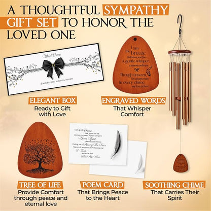 32 Inch Memorial Wind Chimes Outdoor, Sympathy Gifts for Loss of Loved One, Memorial Gifts for Loss of Mom, Sympathy Wind Chimes for Mother, Father, Brother, Sister