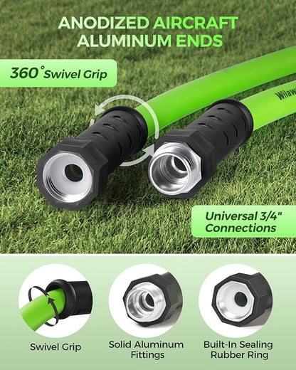 20 FT x 5/8″ Garden Hose, Short Lightweight Flexible Garden Water Hose with Swivel Handle, 200 PSI Working, 450 PSI Burst, All-Weather Outdoor Use, Heavy Duty Water Hose for Watering, G20GH06