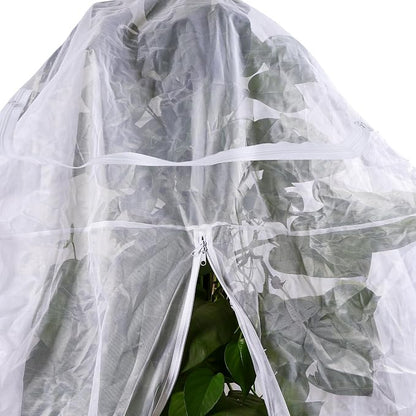 Zippered Caterpillar Sleeve, Milkweed Plant Netting, Garden Netting Plant Covers Bird Net with Drawstring, 24 inch Square Top, 48 inch Drop