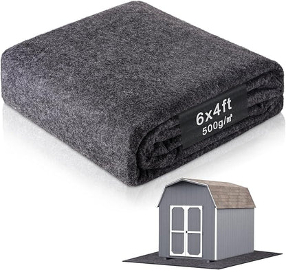 6 x 4 Ft Storage Shed Floor Mat—Waterproof PE Backing, 500g/㎡ Thick, Washable, Dustproof, and Anti-Slip Pad for Patio, Motorcycle, and Carport to Protect Flooring from Wear