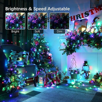 Joomer Christmas String Lights - 164FT 500LED Plug-in RGB String Lights | with Remote, Waterproof Outdoor Indoor with Timer Memory Function for Tree, Yard, Christmas Decor (Non-Connectable)