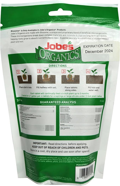 Jobe's Organics Fast Start Planting Fertilizer Tablets, Organic Fertilizer for Transplants, Seedlings, and New Growth, 20 Count