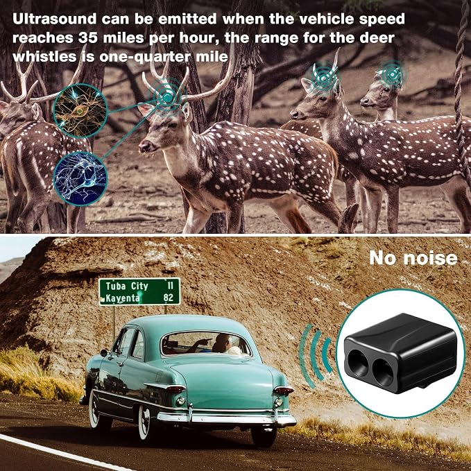 Frienda 8 Pcs Deer Whistles for Vehicles, Car, Deer Horn | Avoids Collisions, Vehicles Wind Activated Ultrasonic Waterproof Warning for Car Motorcycles Animal Save Alert Trucks