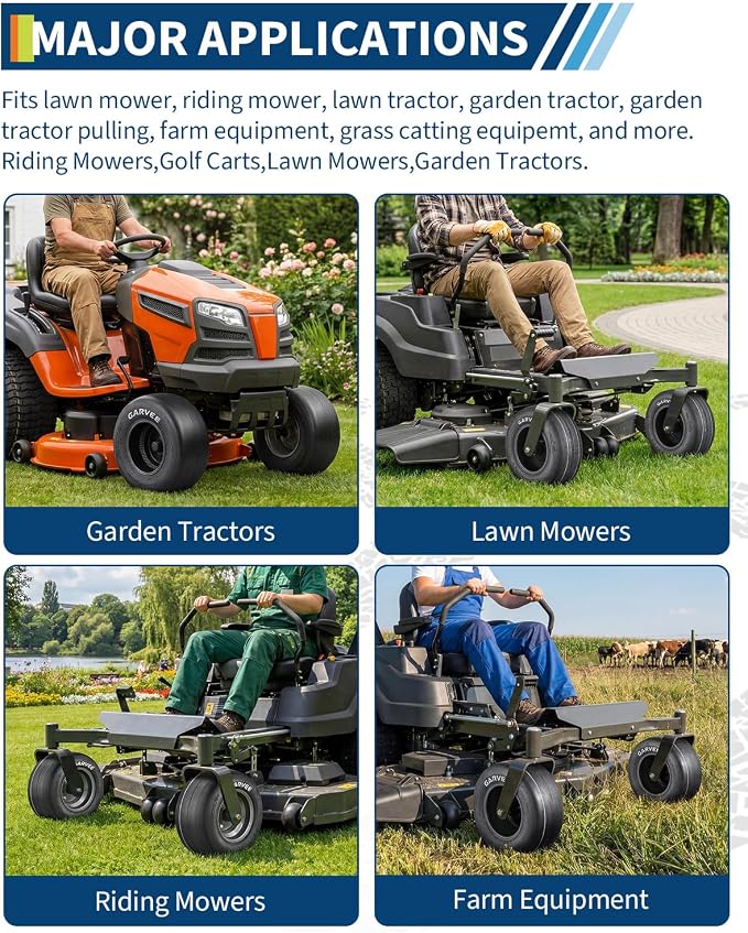 2 Pack 16x6.50-8 Lawn Mower Tires,16x6.5-8 NHS Off-Highway Tires, 16x6.5x8 Turf Tires Replacement for Riding Mower Garden Tractor Golf Cart Utility Vehicle,4PR Tubeless