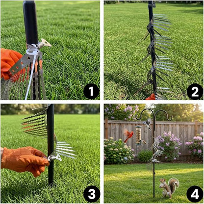 2m Anti-Bird/Squirrel Spikes & Squirrel Proof Baffle for Bird Feeders Pole | For Shepherd's Hooks, Outdoor Fence, Roofs, Tree & Drainpipes. Effectively Deterrent Pigeons, Raccoons, Snakes, Mice & Cats