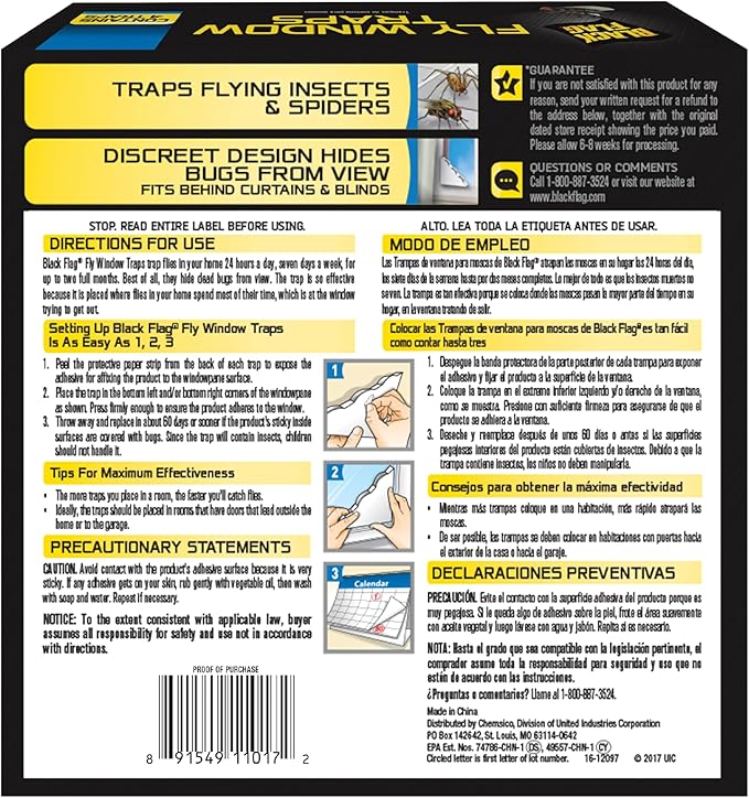 Black Flag Fly Window Traps, 4 Count (Pack of 12)