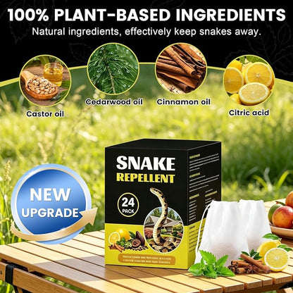 Natural Snake Repellent, 24 Pack Natural Peppermint Oil Snake Repellent for Yard Garden Attic Orchard Indoor Outdoor Patio Porch, Pet and Family Safe, Ready to Use, Brown