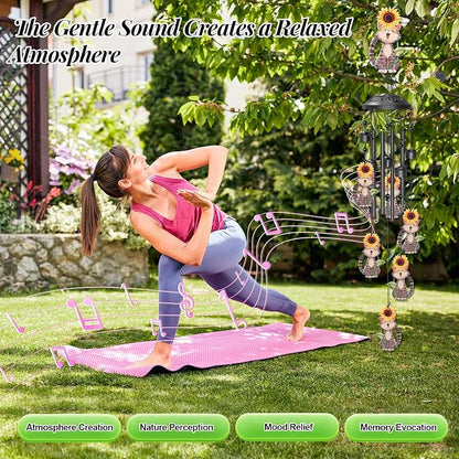 Metal Wind Chimes for Outside, Soothing Sound Rustproof Aluminum Tubes Wind Chime Décor, Windchimes Chime Decor for Yard Home Garden Lovers Women Mother’s Da (Cat)