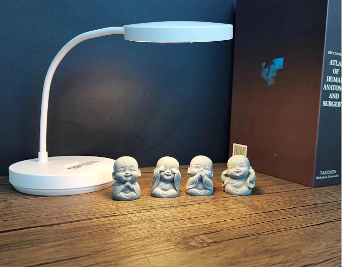 4-in-1 Mini Buddha Statue Set - See/Hear/Speak/Think No Evil, Zen Feng Shui Decor for Home, Aquarium, Garden, Office - Spiritual Resin Figurines with Blessing Amulet (Mini Buddha Statue)