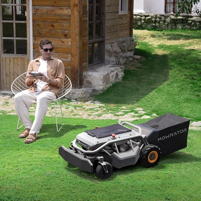 Mowrator S1 2WD 18Ah Remote Control Lawn Mower, 45% (24°) Slope, Spring to Fall Yard Care, with Leaf Shredding Vacuum, 21" Width, 1.8–4.6" Cutting Height, Up to 1.12 Acres