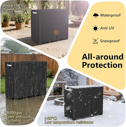 AKEfit 4ft Firewood Racks Cover,Heavy Duty Waterproof Outdoor Logs Holder Stand Cover with Velcro-Black