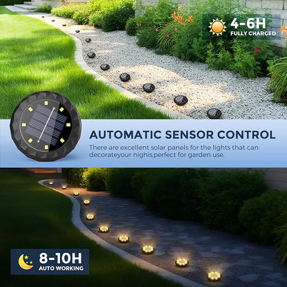 SOLPEX Mini Solar Ground Lights, 20 Pack Pathway Solar Lights Outdoor Waterproof, Garden Lights for Driveway Walkway Yard Landscape (Warm White)