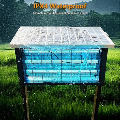 Heavy-Duty Big Solar Bug Zapper Outdoor for 8000 sq.ft with 30W Solar Panel | Rechargeable Solar Zapper with High Powered, Outdoor Solar Bug Zapper for Patio Garden Backyard Farm and Large Spaces