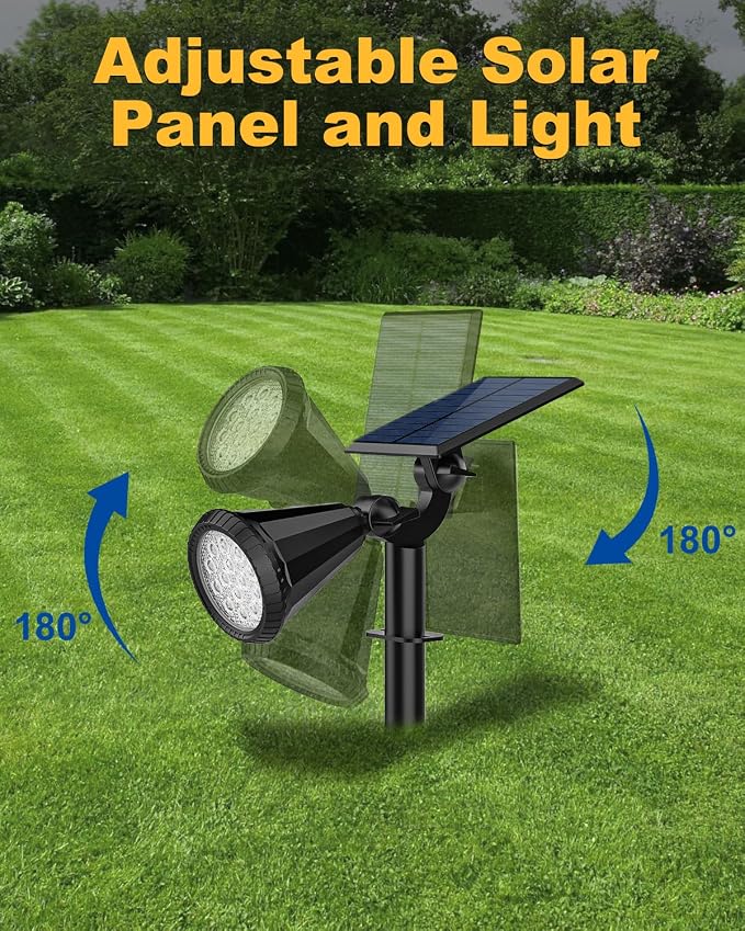 Solar Spot Lights Outdoor Color Changing, 7 Modes/14 LED Outdoor Solar Lights for Yard, Waterproof RGB Multicolor Solar Landscape Spotlights Auto On/Off for Flood, Yard, Tree, Pathway, 8 Pack