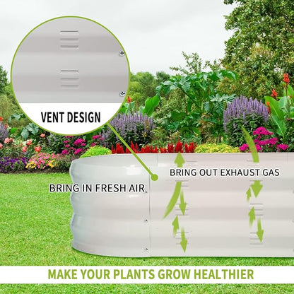 GADI 67-Inch Raised Garden Bed, Metal Planter Box for Vegetables and Flowers, Large Outdoor Gardening Kit, Easy DIY Assembly, Weather-Resistant & Rust-Proof