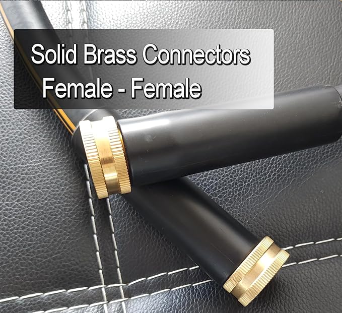 Atlantic 5 ft Female to Female Garden Hose, Black 5/8" Leader Water Hose | Perfect for Hose Reels & Dehumidifiers – with Solid Brass Connectors