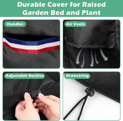 Planter Cover, for Veradek Tall Rectangular Planter, Heavy Duty Frost Cover for Outdoor Winter Frost Cold Weather, Black 38" x 10" x 35"