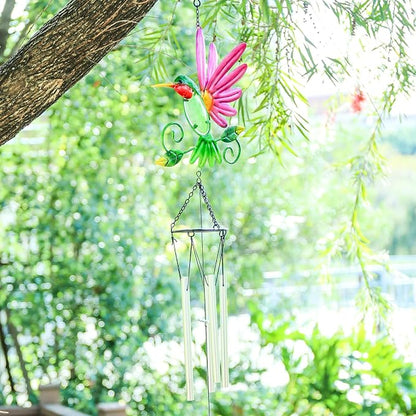Taman Wind Chime for Outside - Hummingbird Wind Chimes for Outside Aluminum Tubes Decorative Memorial Gift, for Home, Outdoor, Yard, Patio,Garden Decor