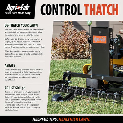 Agri-Fab 48 In Tow Behind Lawn Dethatcher with 24 Durable Spring Steel Tines and Universal Hitch