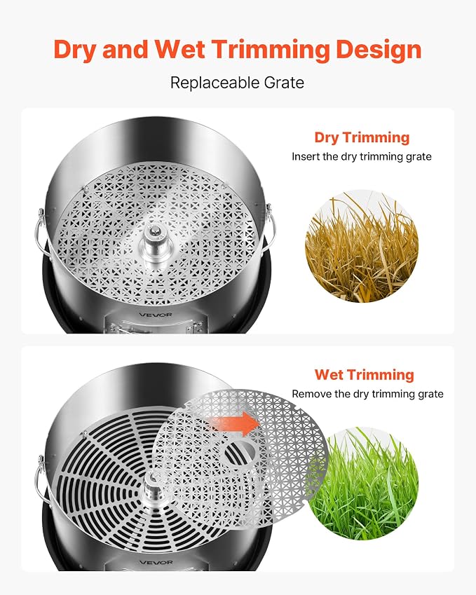 VEVOR Electric Bud Leaf Trimmer, 2-in-1 Manual & Electric, 16 in Bud Trimmer with Stainless Steel Blades, Visual Cutting, Wet & Dry Hydroponic Cutting Machine with Tray, for Plant Buds Flowers