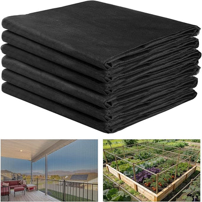 ANPHSIN Strong PP Nanocomposite Mosquito Net Garden Netting - 10 x 50ft Clear View Bird Insect Pest Mesh Barrier Screen for Patio, Balcony, Porch, Outdoor Raised Beds Protection (Black)