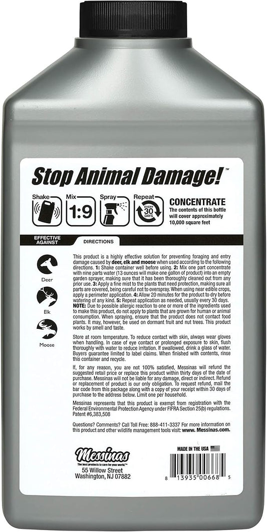 Deer Stopper II Garden Animal Repellent - Safe & Effective, All Natural Food Grade Ingredients; Repels Deer Elk, and Moose; Easy to Use, 32 fl. oz. Liquid Concentrate