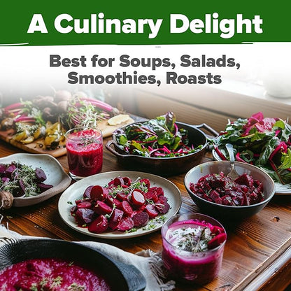 HOME GROWN Detroit Dark Red Beet Seeds 500+ Heirloom Non GMO Seeds for Planting, High Germination, Sweet & Tender Root Vegetable, Edible Greens, Canning, Pickling, Winter Storage (Beta vulgaris)