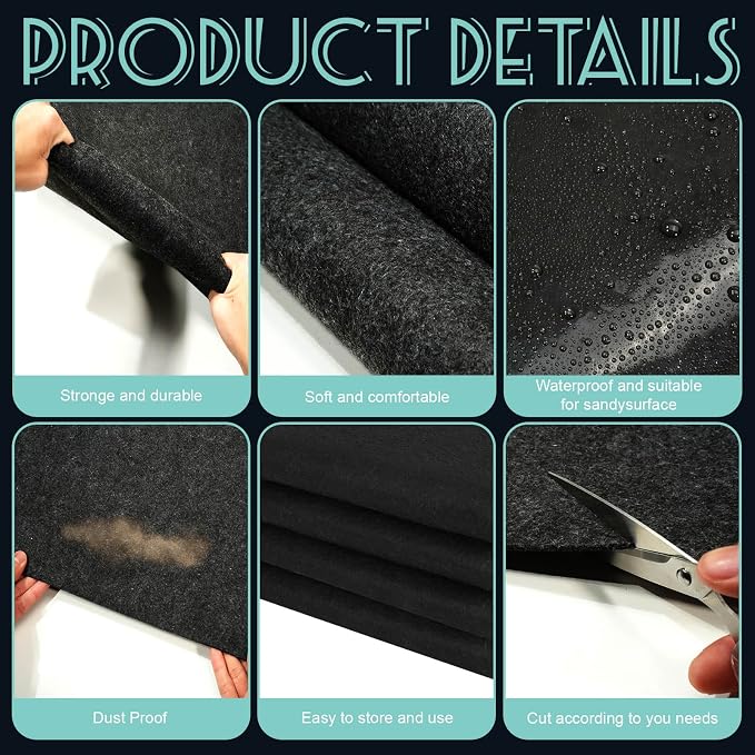 4x6 FT Outdoor Storage Shed Floor Mat,Waterproof Washable Garden Flooring Pad with Non Slip Backing for Dust, Oil, Protection, Storage Shed Not Included(Black)