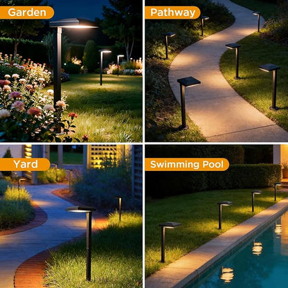 LUTEC 12 Pack Low Voltage Pathway Lights, Aluminum 12V Landscape Lighting with Connectors，IP65 Waterproof Anti-Glare Wired LED Pathway Lights, 5W 500LM Warm White 3000K for Pathway, Yard, Garden