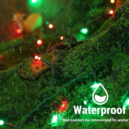 Joomer Christmas String Lights - 100FT 300LED Plug-in RGB String Lights | with Remote, Waterproof Outdoor Indoor with Timer Memory Function for Tree, Yard, Christmas Decor (Non-Connectable)
