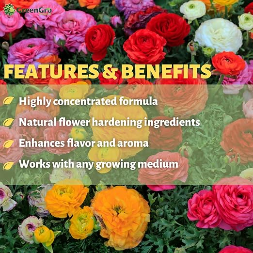 GreenGro Flower Finisher - Organic NPK Fertilizer & Big Bloom Booster for Plants in Flower/Ideal Nutrients to Maximize Yields/P-K Booster Phosphorus Fertilizer/Denser & Bigger Buds (10 lb)