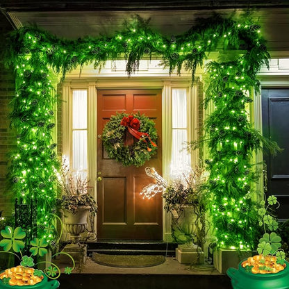 300 Led Green Outdoor String Lights Waterproof St. Patrick's Day Decorations, 108 Ft Led Twinkle Lights for Bedroom, 8 Modes Plug in Fairy Lights for Christmas Room Decor