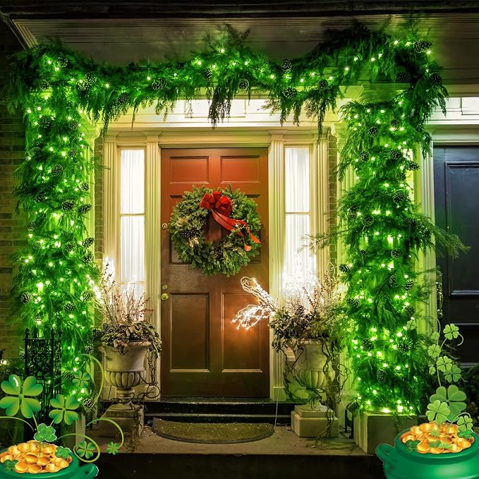 500 Led Green Outdoor String Lights Waterproof St. Patrick's Day Decorations, 174 Ft Led Twinkle Lights for Bedroom, 8 Modes Plug in Fairy Lights for Christmas Room Decor (Green, 500Led)