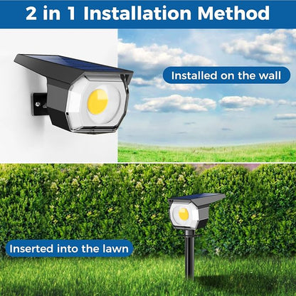Peasur 8 Pack Solar Lights Outdoor, Spotlights Outdoor Waterproof 3 Modes, 2-in-1 Auto On/Off Solar Spot Landscape Lighting Outside for Tree Plants Yard Garden Pathway, Warm White