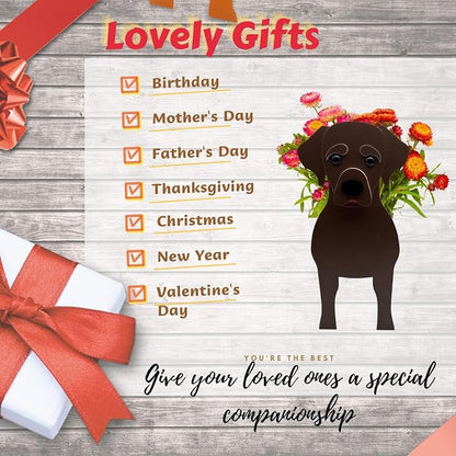 Chocolate Labrador Dog Planter Pots, 9.45 x 6.38 x 13.39 Inches | Dog Flower Pot, Cute Animal Shaped Plant Pot, Gifts for Women & Pet Lovers, Indoor Outdoor Garden Home Office Decor