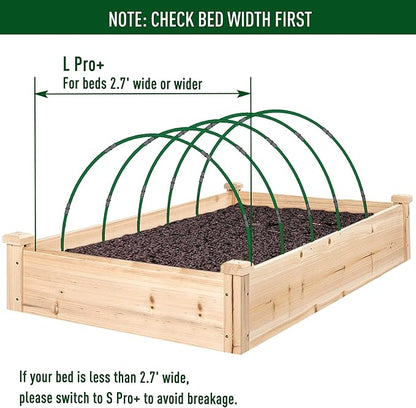 MAXPACE Greenhouse Hoops Kit, DIY 8ft Grow Tunnel, Fits Raised Garden Beds 2.7ft Wide & Up, 25 Pcs Rust-Proof Fiberglass Frame Support Rods for Row Cover, Shade Cloth, Frost Netting & Plant Stakes