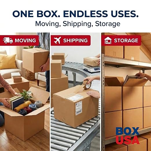 Box USA 50 Gallon 18 L x 18 W x 36 H 10-Pack Cardboard Trash Cans and Recycling Bins, Reusable or Disposable Pop Up Garbage Boxes