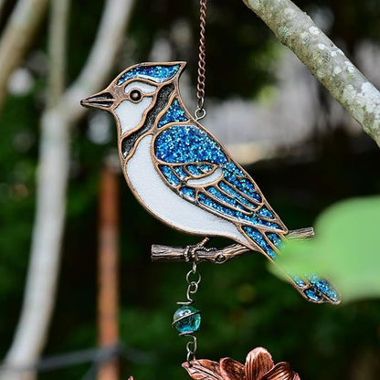 Wind Chimes - Wind Chimes for Outside Deep Tone 32 inches 5 Aluminum Tubes, Birthday, Memorial, Gifts for Mom, Grandma, Daughter, Decoration for Home, Garden, Patio, Backyard (32" Bluejay)