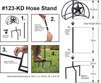 Liberty Garden Products 123-KD Star Hose Stand, Black