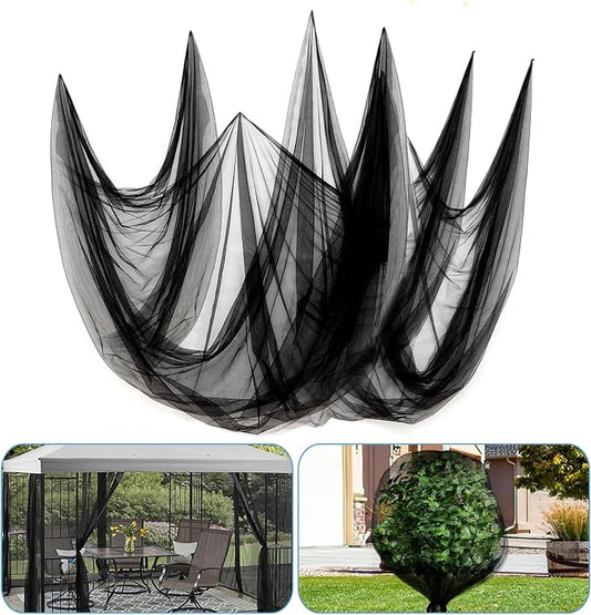 ANPHSIN 33x10ft Nearly Invisible Mosquito Net for Patio - Mesh Netting Screen for Outdoor Garden Porch Balcony, Protects Skin & Plants from Bugs, Birds, Black