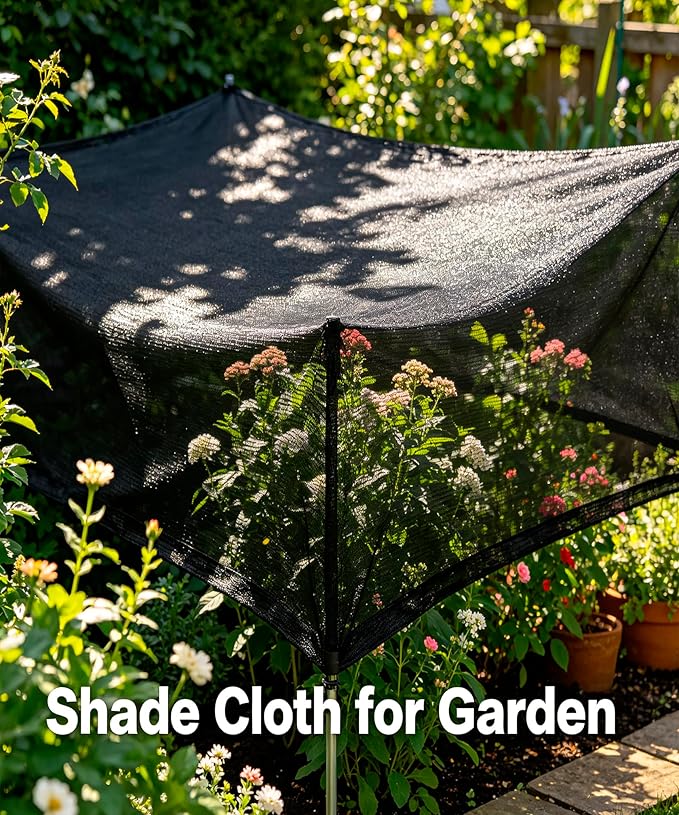 40%-50% Black Shade Cloth for Garden,20FT x 40FT Sun Block Mesh Tarp | Sun Shade Cover for Plants Cover, Greenhouse, Patio, Vegetables, Chicken Coop, Shade Net for Outdoor Protection