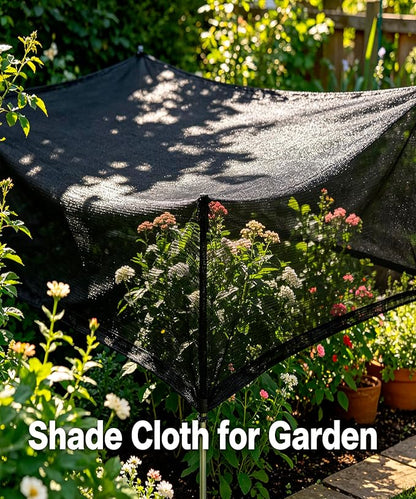 40%-50% Black Shade Cloth for Garden, 6.5FT x 6FT Sun Block Mesh Tarp | Sun Shade Cover for Plants Cover, Greenhouse, Patio, Vegetables, Chicken Coop, Shade Net for Outdoor Protection