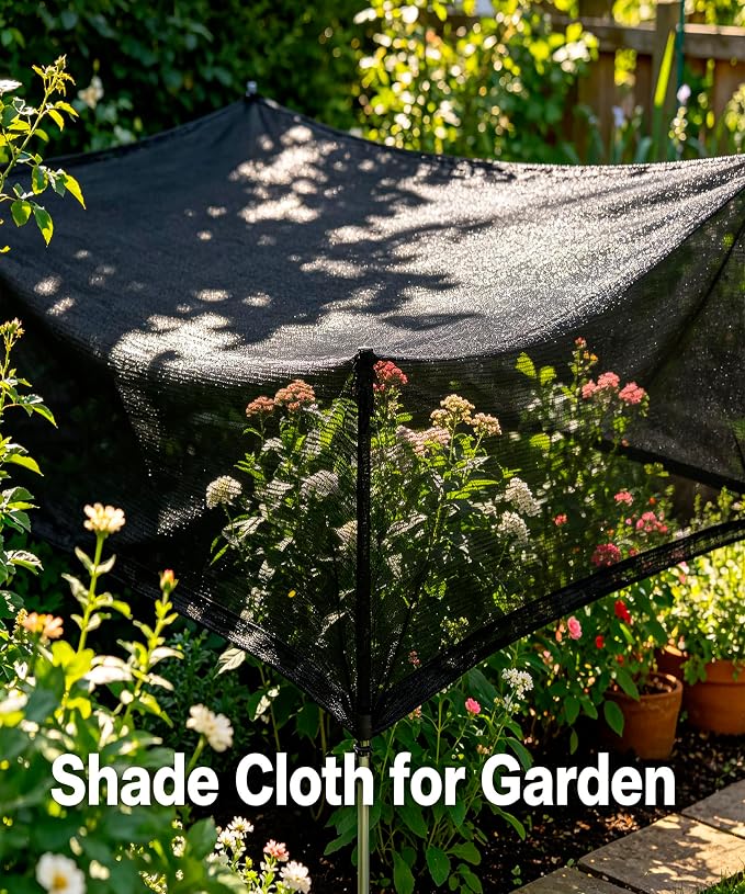 40%-50% Black Shade Cloth for Garden,20FT x 50FT Sun Block Mesh Tarp | Sun Shade Cover for Plants Cover, Greenhouse, Patio, Vegetables, Chicken Coop, Shade Net for Outdoor Protection