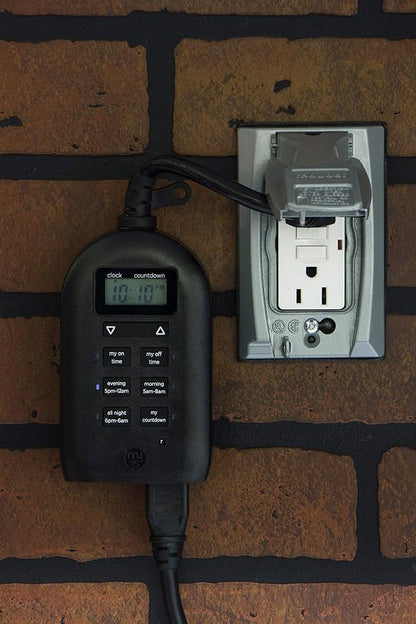 myTouchSmart 26898-P1 Indoor/Outdoor Weather Resistant Digital Plug-in Timer, Custom Presets