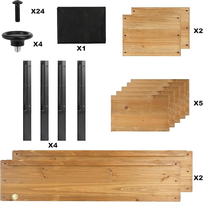 Wooden Rectangular Flower Box with Short Iron Legs, Planting Bed for Flowers and Vegetables, Suitable for Garden and Balcony. Dimensions: 19.7x13.9x12.5 inches