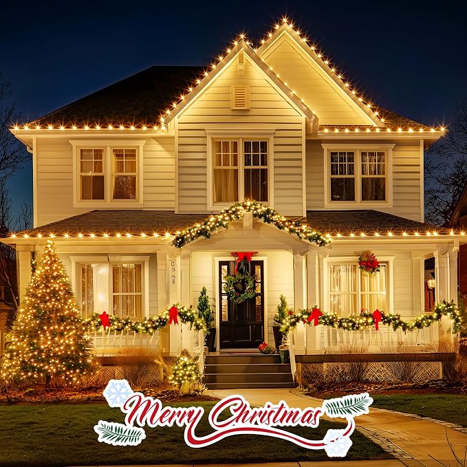 Minetom C9 LED Christmas Lights, 50FT C9 Vintage String Lights Outdoor | Waterproof Christmas Tree Lights for Outdoor Indoor Xmas Roofline Backyard Garden Patio Home Holiday Decor, Green Wire