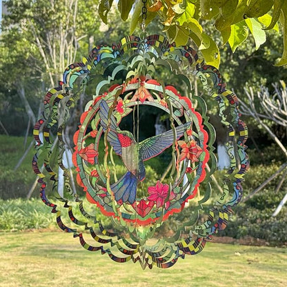 Eandisom Wind Spinners Outdoor Hummingbird - Birthday Gifts for Women Mom Grandma, Hanging Wind Spinner 12 inch 3D Wind Sculptures for Garden Decor for Outside, Patio, Yard, Outdoor