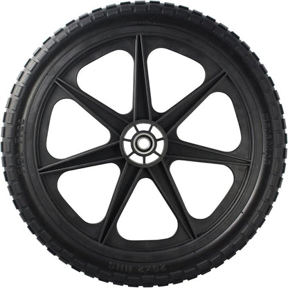 Marathon 92010-2PK Flat-Free 20" Tire and Wheel Assembly, Centered Hub, Ball Bearings, Heavy-Duty Plastic Spoked Wheel, Replacement for Rubbermaid Big Wheel and other Carts, Easy Install, 2 Pack
