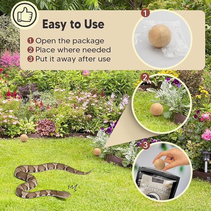Snake Repellent Outdoor, Natural Snake Repellent for Yard Powerful Pet Safe, Keep Snakes Out of Your Yard, Backyard Snake Deterrent, Snakes Away Repellant- 8P